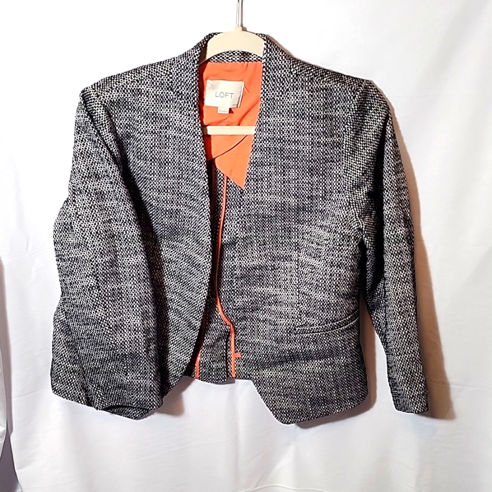 Loft Tweed Textured black and white 10P Blazer - Picture 7 of 7